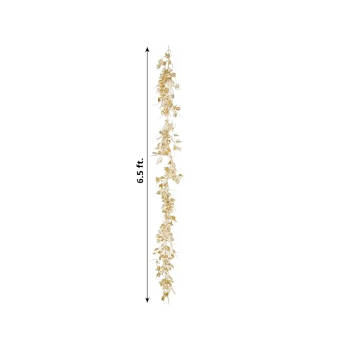 Efavormart 6.5ft Metallic Gold Artificial Ivy Leaves Garland, Shimmering Hanging Vine for Wedding Arch, Long Table Runner and Backdrop Floral Decor - color: Type4