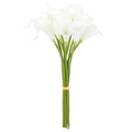 M METERXITY 10-Pack Beige Artificial Calla Lily Flowers,14 Inch Faux Calla Lily PU Bouquets Real Touch Faux Flowers for Home/Wedding/Christmas/Party - color: Beige
