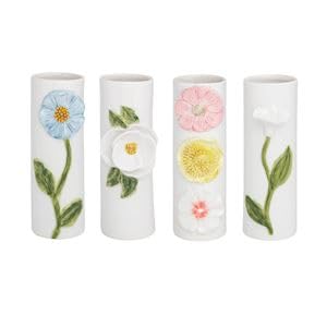 Mud Pie Stoneware Blue Flower Stem Vase - color: Blue Flower