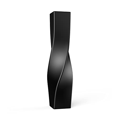 Tall Vase On Floor, 16.34" Twisted Geometric Flower Vase for Home, Living Room, Flower Centerpieces, Shelf, Table, Decor, Creative Unique Decorative Vases - color: Black, size: 16.34 Inches