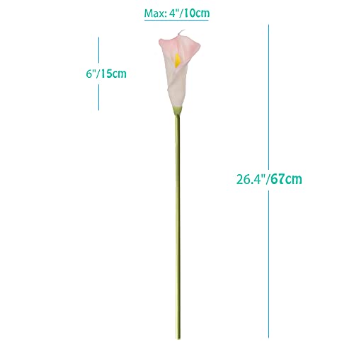 10pcs Calla Lilies Artificial Flower,26'' Long Stem Artificial Calla Lily Flowers,Realistic Arum Lilies for Wedding Bridal Bouquet Home Decor Centerpiece,Pink - color: Pink