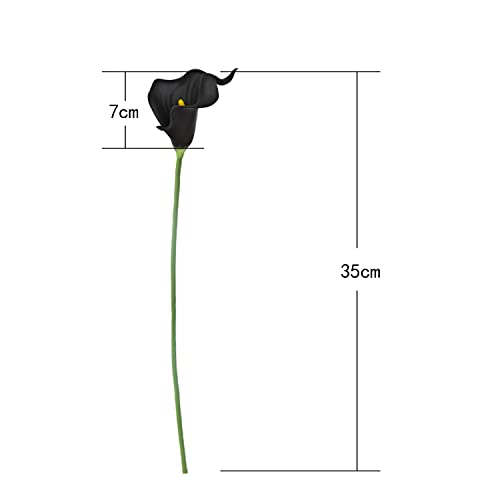 Letjolt Artificial Calla Lily Flowers 12Pcs, Black | Wedding Bouquet Flower, Home Decoration, Faux Calla Lilies - color: Black