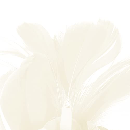 Song Qing Women's Fascinator Feather Flower Pin Brooch Corsage Bridal Hairband Derby Hat Cocktail Party Wedding - color: A4 White