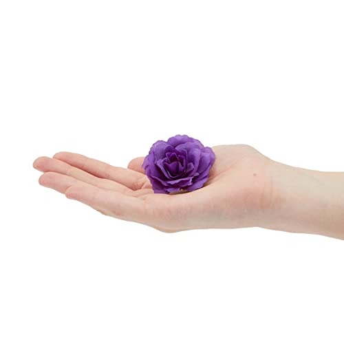 Bright Creations Artificial Flowers Stemless Silk Rose Heads - 2 in, 75 Pack, Purple - Wedding & Bridal Shower Decorations - Centerpiece Table Decorations & Flower Wall Backdrop