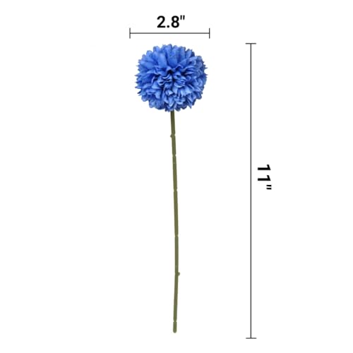 Artificial Chrysanthemum Ball Flowers Bouquet 12pcs on 4th of July Glorious Moral for Home Office Coffee House Parties Decoration (Red White Blue) - color: Red White Blue