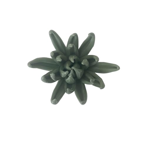 Ceramic Flower Wall Art, Artificial Flower Wall Sculpture，Handcrafted 3D Hanging Porcelain Flowers ,3D Wall Hanging Decor ,Porcelain Flower Wall Décor for Home，Hallway，Kitchen，Office (Dark Green，Chrysanthemum, 2.76") - color: Dark Green，Chrysanthemum, siz