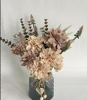 Leftover Faux Flowers in Vase,Table Centerpieces for Dining Room,Flower Centerpieces for Tables,Artificial Flowers,Kitchen Decor,Coffee Table Decor - color: Light Brown