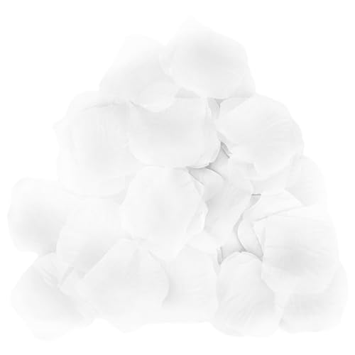 500 Pcs Exquisite White Rose Petals, Emulation Silk Rose Petals, Artificial Flower Petal for Romantic Nights, Weddings, Events, and Valentine's Day Deco (White) - color: White