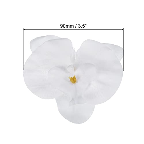 PATIKIL 9cm/3.5" Artificial Orchid Flower Heads, 20 Pack Silk Phalaenopsis Fake Butterfly Orchid Heads for Wedding Floral Bouquet Decor DIY Craft Making, Pure White - color: Pure White, size: 3.5"