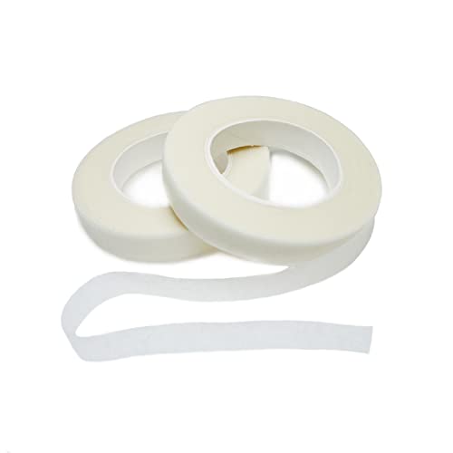 BEADNOVA Floral Tape 1/2inch White Flower Tape for Bouquets Floral Arranging Stem Wrap Craft (White 2roll, Total 60yards) - color: White