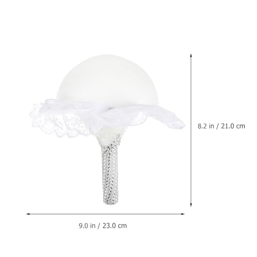 NUOBESTY Bridal Bouquet Holders 2-Pack 9.05X9.05X8.26 Inch Floral Foam Handles for Wedding DIY Artificial Flower Arrangements with Lace Design