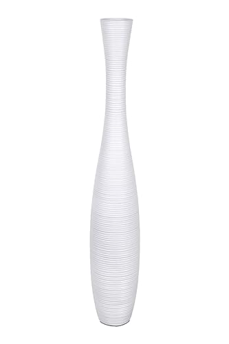 Leewadee Decorative Tall Floor Vase for Living Room Decor, 34 inches, White, Resin - color: White, size: 34 inches