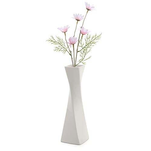 White Vases for Decor Ceramic Vases for Home Decor Accent, Farmhouse Vase Sets for Decor, Rustic Ceramic Vase Set, White Vase Decorative Vases, Home Decor Vases (Ceramic, 2 Pack（White）) - color: 2 Pack（white）