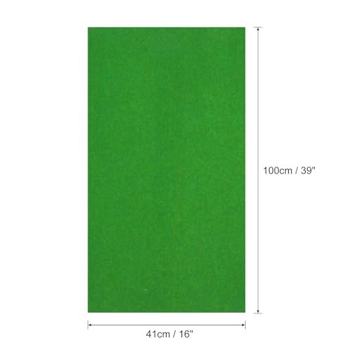 MECCANIXITY Artificial Model Grass Mat 16 Inch x 39 Inch Artificial Grass Turf Realistic Fake Grass Decor for Model Trains Scenery Craft Lawn Garden Decoration, Medium Green - color: Medium Green