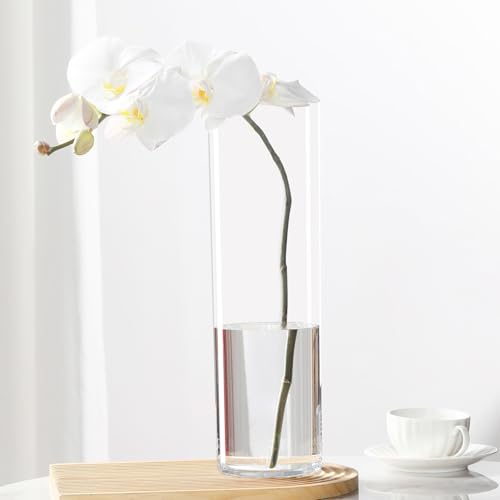 Flower Vase Acrylic Cylinder,11.81" Tall Clear Vase for Centerpieces,Wedding Decorative,Home Décor, Non Breakable Plastic, 3.94"X11.81" Tall Round - Clear - size: Single - 3.94"x11.81"