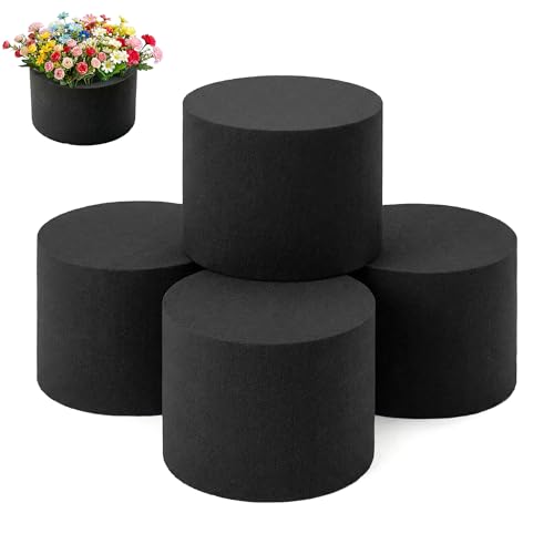 Reusable Floral Foam Round Blocks,Black Flower Foam Round for Artificial & Dried Flowers, Dry Floral Foams Styrofoam for Artificial Flowers (4Pack,3") - color: 4 Pack, size: Diameter 3"