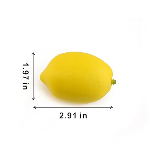 16PCS Simulation Lemon Fake Fruit Realistic Kitchen Fruit Ornaments Home Kitchen Table Ornaments Glass Jar Filler, Thanksgiving, Christmas Home Decoration (Yellow Lemon) - size: 16PCS