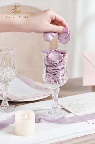 TINGE TIME 200pcs Silk Rose Petals Lavender Flower Petals for Wedding, Flower Girl Basket, Aisle Runner, Romantic Dinner Centerpieces, Proposal, Party Confetti - color: Lavender