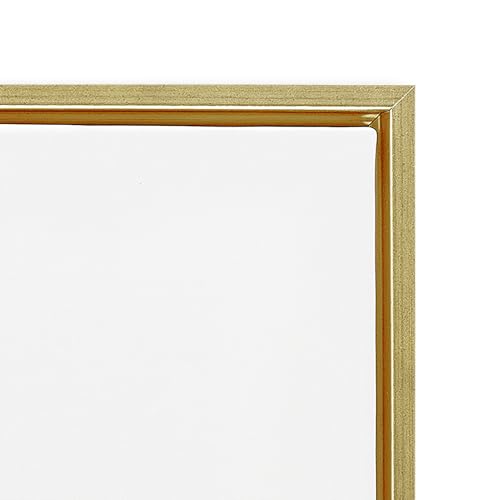 'Pristine Hydrangea Bouquet Sentiments'| Floating Frame Canvas Art | Stupell Industries | Gold, 21 x 17 Inches, Easy to Hang and Sturdy, Made in USA, by Dogwood Portfolio - color: Metallic Gold (Matte), size: 20"L x 16"W