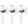 PATIKIL Floral Water Tubes with Suction Cup, 3 Pcs 0.6" ID 4" Plastic Wall Hanging Vase for Plants Flower Arrangement, Clear