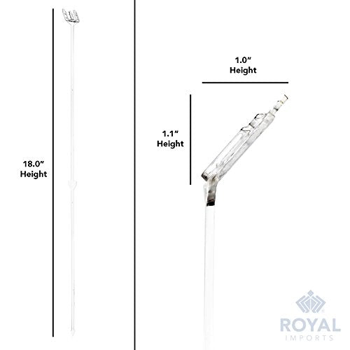 Royal Imports 18” Cardettes for Flower Arrangements, Plastic Floral Picks Fork-Shaped Gift Card Holder (Slanted Top) 100 Pcs - size: 18"