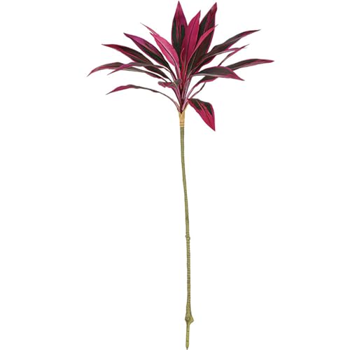 2Pcs Artificial Cordyline Red Plant, Fake Dracaena Plants Indoor Outdoor, 44in Realistic Faux Silk Plants for Home Office Decoration