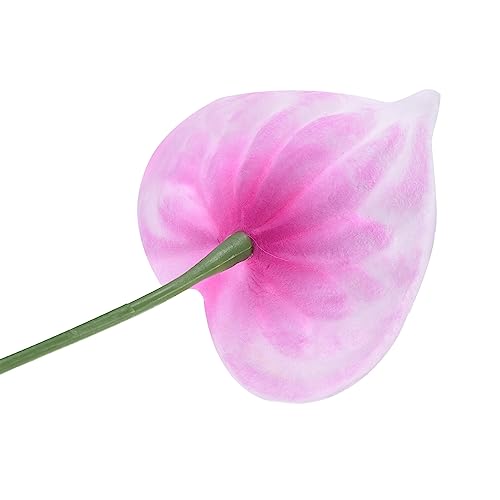 PATIKIL 13" Artificial Anthurium Lily Flowers, 10 Pack Permanent Flower Floral Arrangements Bouquet for Home Decor Bridal Wedding Festival Party Fuchsia White - color: Fuchsia White