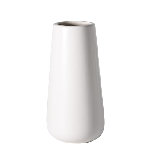 D'vine Dev 8 Inch Ceramic Flower Vase Matte Finishing, Minimalist Design for Home Décor, Bedroom, Living Room, Centerpieces, Office, White, VS-XH-D-1 - color: White, size: 8 Inch