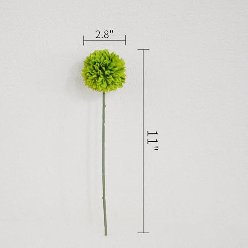 Artificial Chrysanthemum Ball Flowers Hydrangea Arrangement Bouquet Presents Decor 10pcs Without Vase (Green) - color: Green