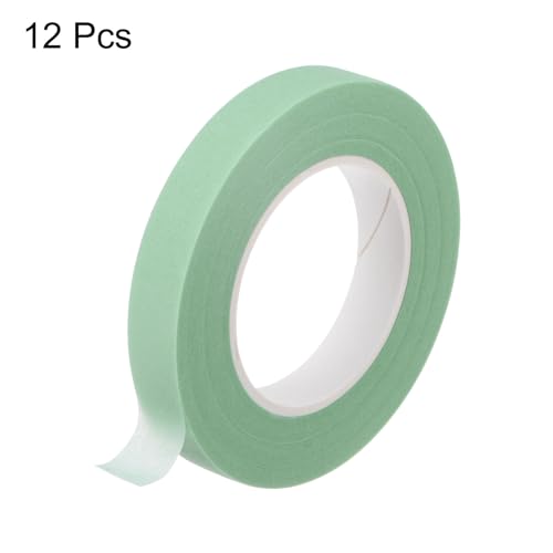 HARFINGTON 12 Rolls Floral Tapes 1/2 Inch 30 Yards Flower Adhesive Waterproof Tape for Floral Arranging Wedding Bouquet Wrap Craft Florist Tape, Pale Cyan - color: Pale Cyan