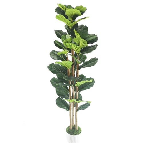 Artificial Fiddle Leaf Fig Tree 5ft - Fig Tree Artificial,Faux Fiddle Leaf Fig Tree with Realistic Resin Trunk & Stable Planter, Artificial Fig Tree Plant for Home Office Decor, Artificial Ficus Tree