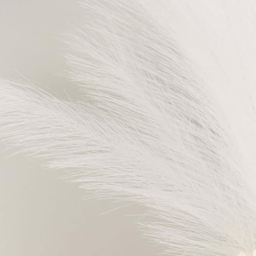 Tableclothsfactory 3 Stems | 44" White Artificial Pampas Grass Plant Sprays, Faux Branches Vase Flower Arrangement - color: White