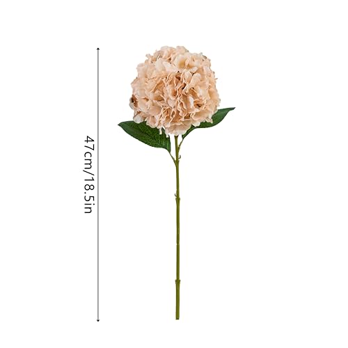 8pcs Fake Flowers Silk Hydrangea Artificial Flowers Bouquets Faux Hydrangea Stems for Home Table Centerpieces Wedding Party Decoration - color: Champagne