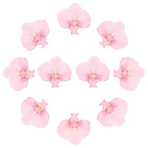 uxcell 10 Pcs Artificial Orchid Flower Heads, Fake Butterfly Orchid Heads Bulk Artificial Flowers for DIY Wedding Bouquets Centerpieces Party Home Decorations, Peach Pink - color: Peach Pink