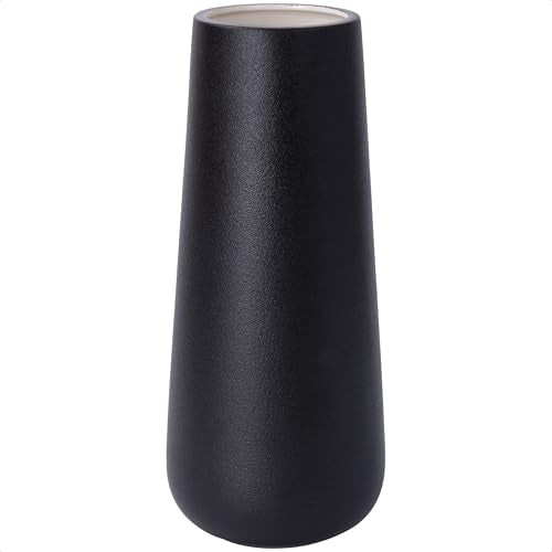 D'vine Dev 11 Inch Ceramic Flower Vase Textured Finishing, Minimalist Design for Kitchen, Bedroom, Living Room, Centerpieces, Office, Raven Grain, VS-XH-B-2 - color: Raven Grain, size: 11 Inch