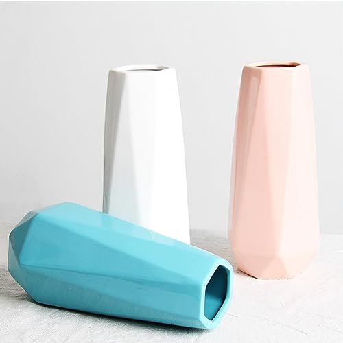Ceramic Vase, 7.4 Inch for Pampas Calla Lily Tulip, Flower Vase Minimalism Style for Modern Table Shelf Home Decor, Fit for Housewarming, Weddings, Birthday, Christmas, Thanksgiving, New Year (Pink) - color: Pink