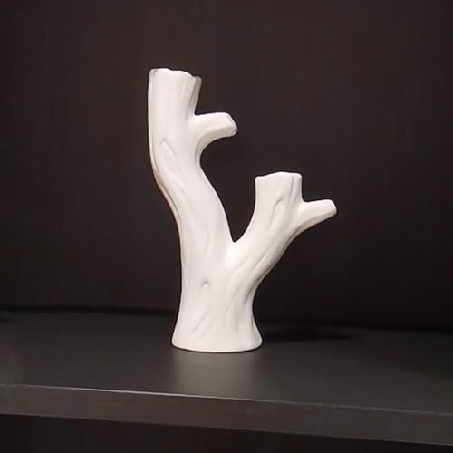 White Branch-Shaped Ceramic Vase，Minimalist Artistic Dried Flower Vases Modern Decorative Ornament for Home Decor, Living Bedroom Room, Shelf, Table (Style-A) - color: Ceramic a