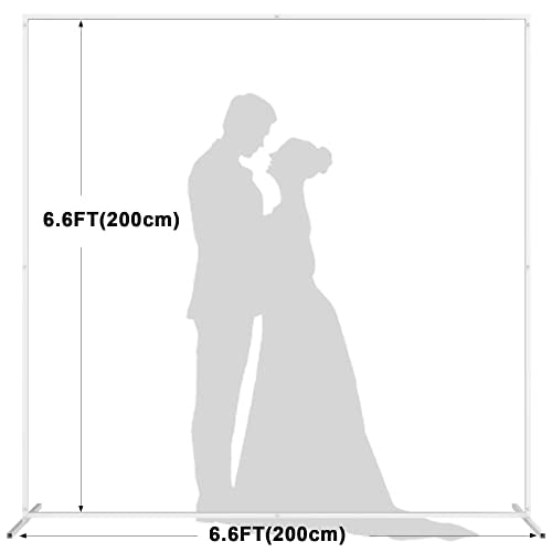 Wedding Arch Backdrop Stand 6.6x6.6 FT Square Wedding Arches for Ceremony White Metal Arch Stand for Wedding Bridal Shower Birthday Party Garden Floral Wedding Arbor Anniversary Event Decor - color: White, size: 6.6FT x 6.6FT