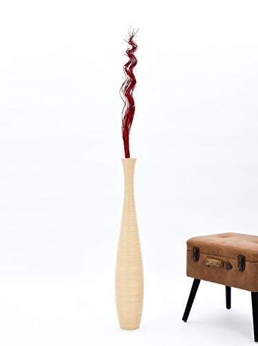 Leewadee Tall Vase Filler, Wavy Palm Leaves – 2 Bunches of Colored Curly Twigs for Floor Vases, Dried Arrangements for for Vintage Or Modern House Decor, 39 inches, Red - color: Red, style: Branches