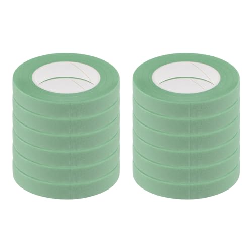 HARFINGTON 12 Rolls Floral Tapes 1/2 Inch 30 Yards Flower Adhesive Waterproof Tape for Floral Arranging Wedding Bouquet Wrap Craft Florist Tape, Pale Cyan - color: Pale Cyan