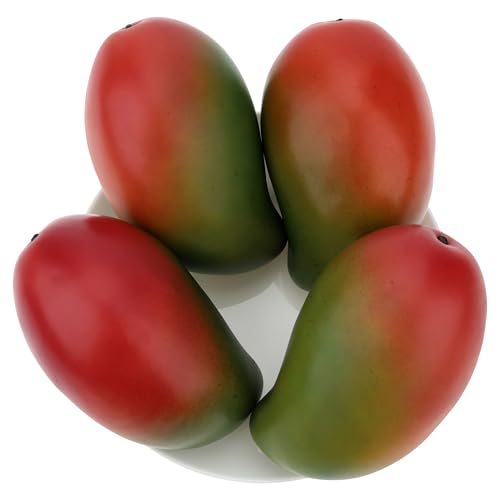 Gresorth 4pcs High-Grade Fake Green Mango Artificial Fruits Simulation Home Party Table Cabinet Decoration Photography Props - color: Green