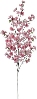 Larksilk Dark Pink Cherry Blossom Branches, Single 52in Silk Sakura | One tall 52in dark pink cherry blossom (sakura) branch in silk for floor vases, arches & weddings; bendable