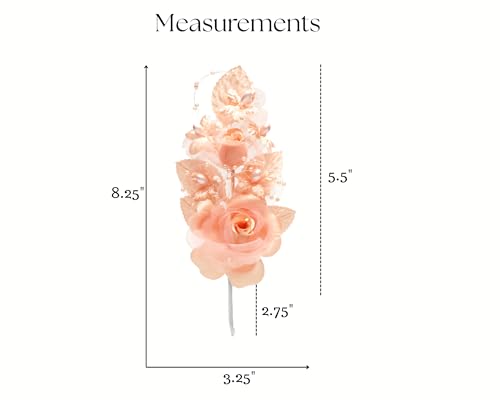 Set of 12 Artificial Silk Organza Craft Rose Flower, 12 Corsage Wristlet, 12 Pin Back DIY Boutonnieres for Wedding, Bridesmaids, Groomsmen, Quinceanera, Prom, Sweet 16 (Blush) - color: Blush