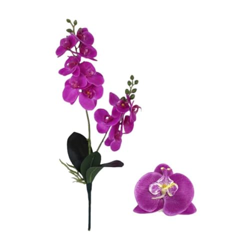 Corkwaw 50 Pcs Orchid Petals Artificial Decorations Orchids Heads Flowers Faux Silk Phalaenopsis Butterfly Flower Heads for Handmade DIY Home Wedding Party Decoration (Deep Purple) - color: Deep Purple