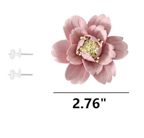 Ceramic Flower Wall Art, Artificial Flower Wall Sculpture，Handcrafted 3D Hanging Porcelain Flowers ,3D Wall Hanging Decor ,Porcelain Flower Wall Décor for Home，Hallway，Kitchen，Office (Pink，Peony, 2.76") - color: Pink，Peony, size: 2.76"