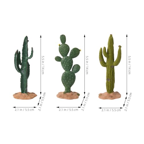 Luxshiny 3Pcs Faux Cactus Table Decor Simulated Artificial Plants Greenery Ornaments for Home Office Shelf Display Indoor Plant Decoration