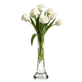 25CM Tall Glass Flower Bud Vase Single Stem Decorative Vase Narrow Bud Vase Table Centrepiece for Wedding Living Room Table Home Decoration(Transparent)