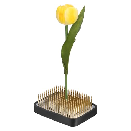 M METERXITY Flower Frog 2.76" x 1.97" Rectangle Copper Floral Arranger Pins Ikebana Holder W Rubber Base for Flower Arrangements/Craft Plant/Home Decor, Floral Kenzan Fixed Tool [1.1cm Pins] - size: 2.76" x 1.97"