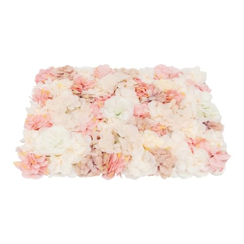 DNYSYSJ Flower Wall 20PCS 23.62" x 15.75" x 0.79" Autumn Pink Orange Hydrangea Artificial Rose Flowers Panel Silk Fabric Wall Mat for Garden Patio Wedding Stage Indoor Outdoor Decor - color: Autumn Pink Orange, size: 20 pieces