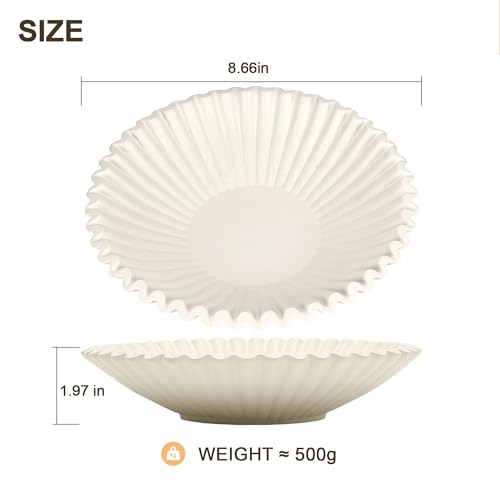 Beige Small Decorative Bowl for Home - Stylish Purse/Key Bowls for Entryway Table - Coffee Table Bowl - Artificial Resin Centerpiece Bowls - color: Beige, size: 8.65 inch